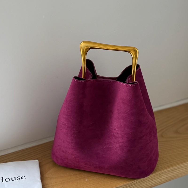 Bucket Bag Suede - 2025 Chic Designer Vintage Women Suede
