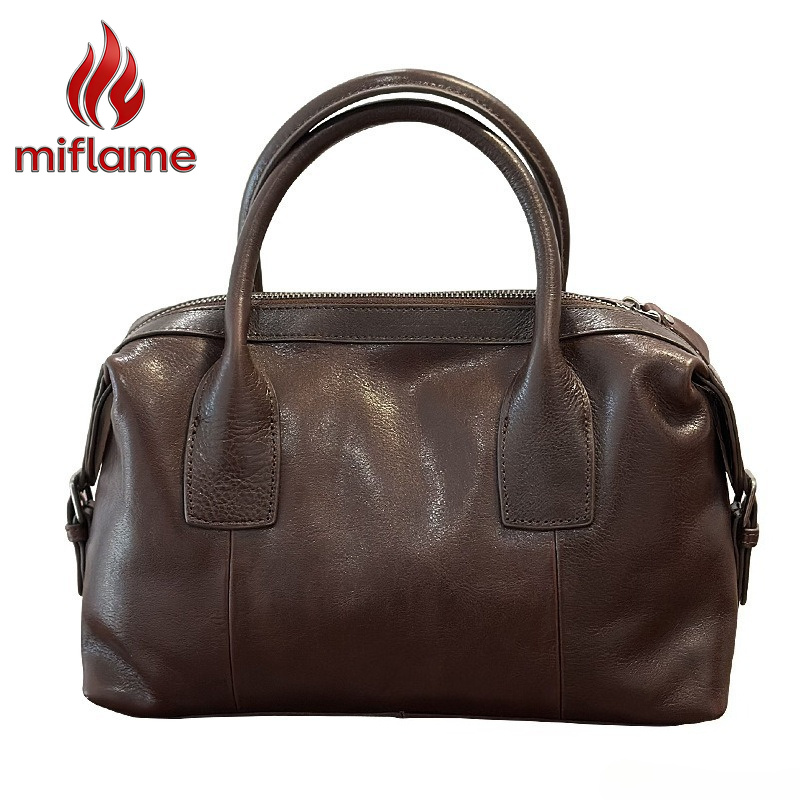 Luxury Bags Quiet - Genuine Leather Boston Bag for Women