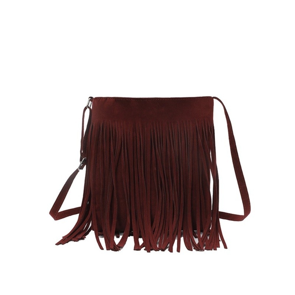 Fashion Suede Fringe Crossbody - đánh giá và giá Bucket Bag Suede