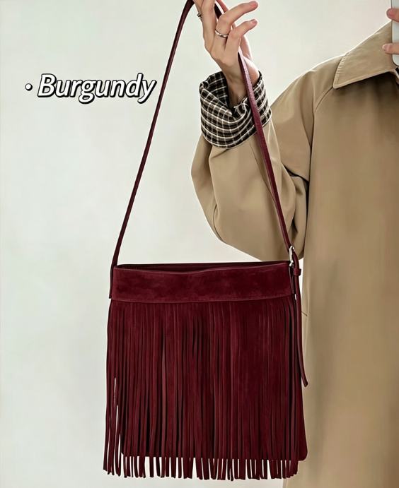 Vintage Bohemian Fringe Tassel - đánh giá và giá Bucket Bag Suede