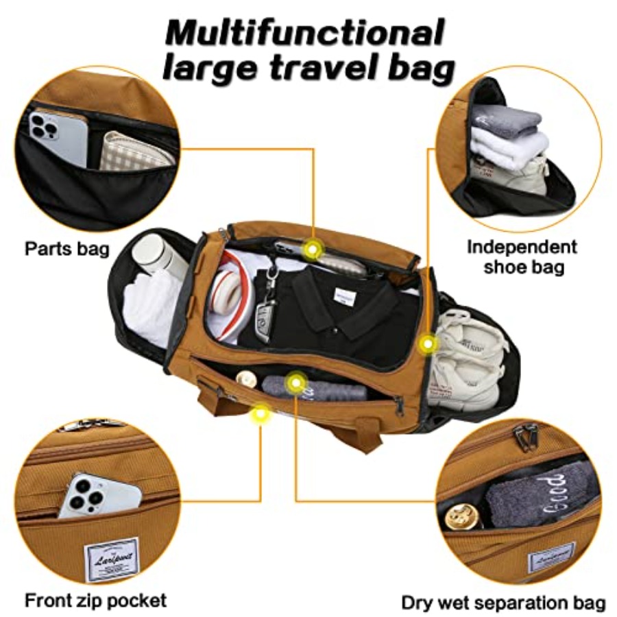 Travel Duffle Bag for men 40L  - đánh giá và giá Weekender Bag Duffle