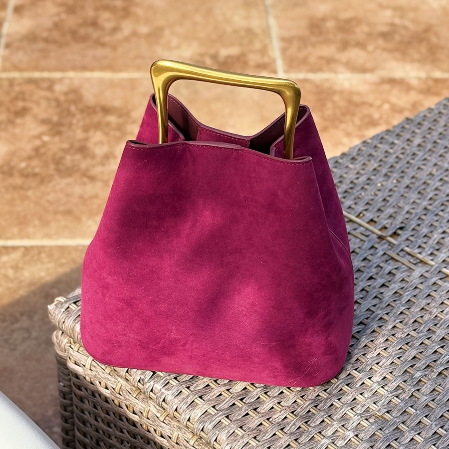 Genuine Suede Leather Women Sh - đánh giá và giá Bucket Bag Suede