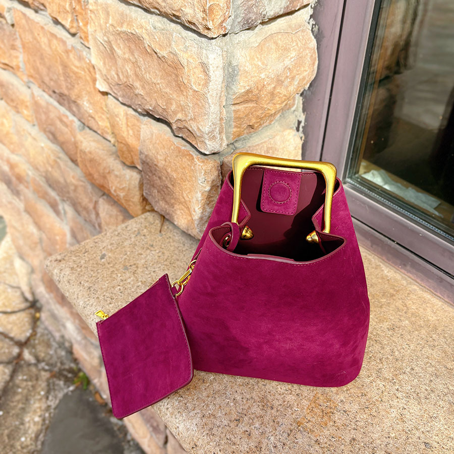 Genuine Suede Leather Women Sh - đánh giá và giá Bucket Bag Suede