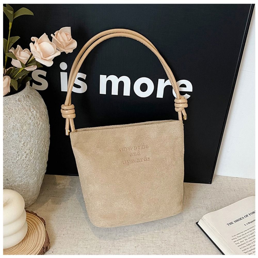 Portable Suede Shoulder Bag La - đánh giá và giá Bucket Bag Suede