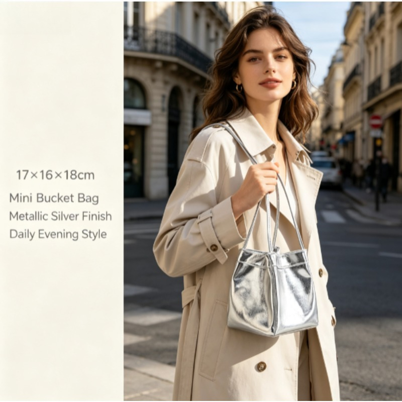 New Mirror‑Finish Bucket Bag,  - đánh giá và giá Bucket Bag Suede