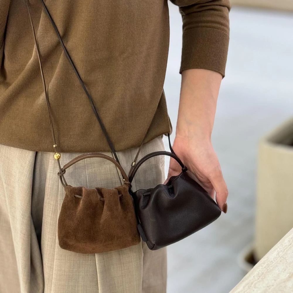 Chinese Retro Mini Crossbody B - đánh giá và giá Bucket Bag Suede
