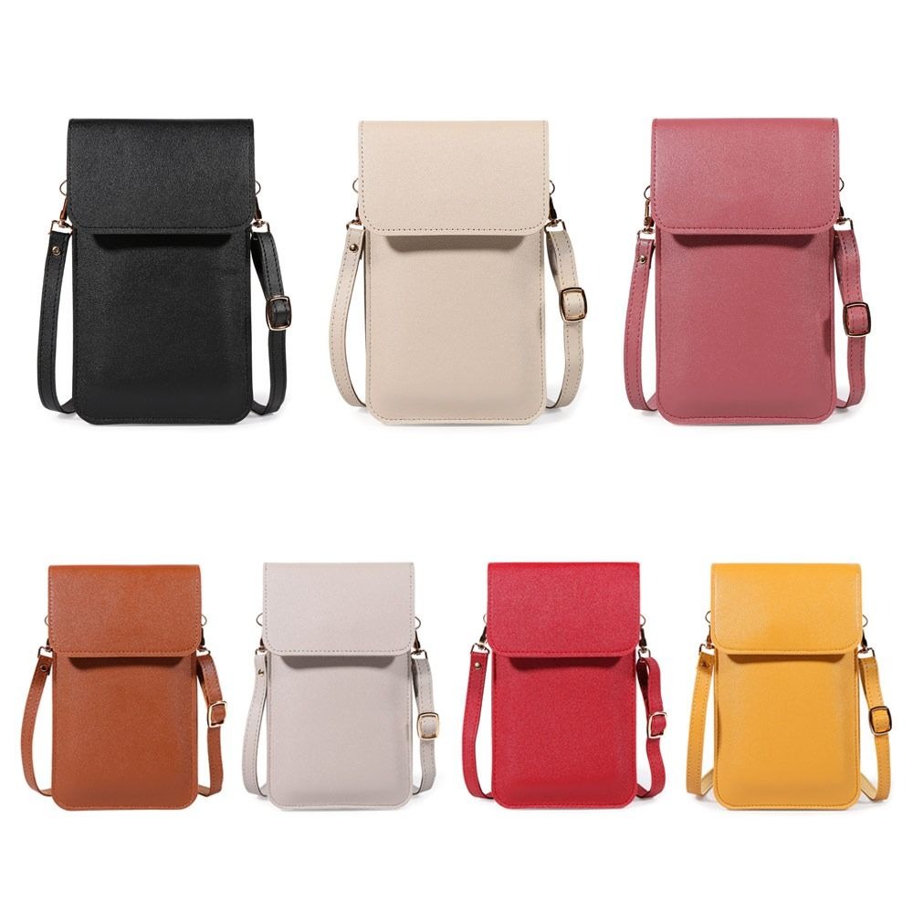 PU Leather Touch Screen Phone  - đánh giá và giá Wristlet Wallet Zipper