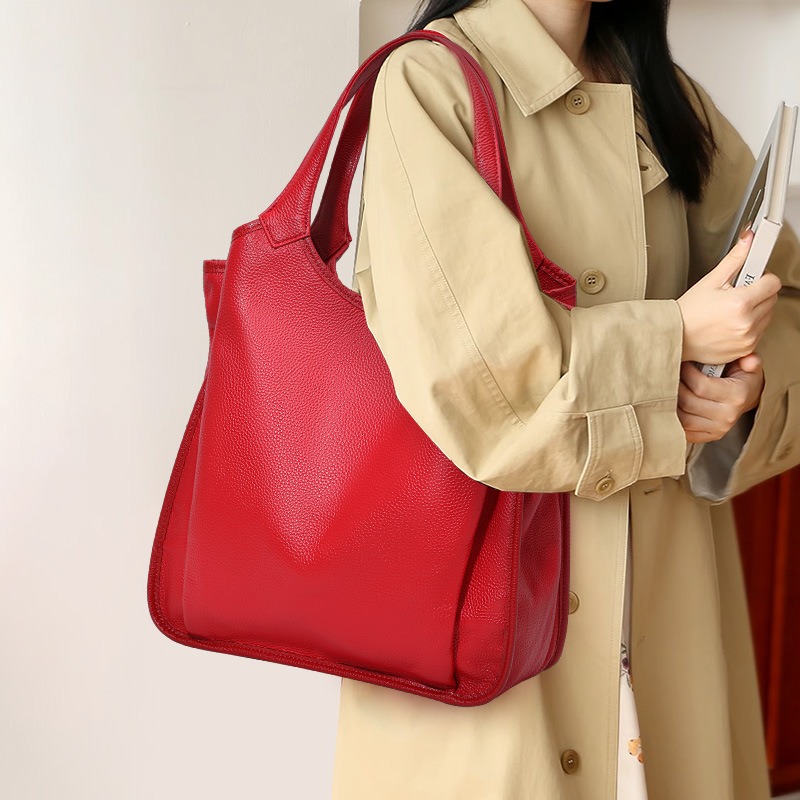 Genuine Leather Shoulder Tote  - đánh giá và giá Luxury Bags Quiet
