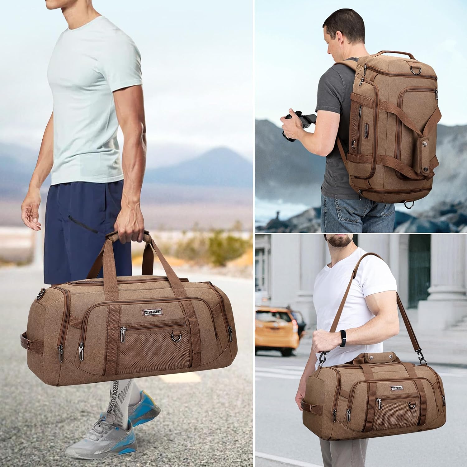 Canvas Duffle Bag for Men 3 in - đánh giá và giá Weekender Bag Duffle