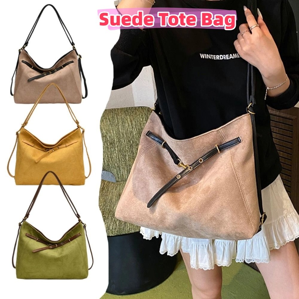 Trendy Large Capacity Suede To - đánh giá và giá Bucket Bag Suede