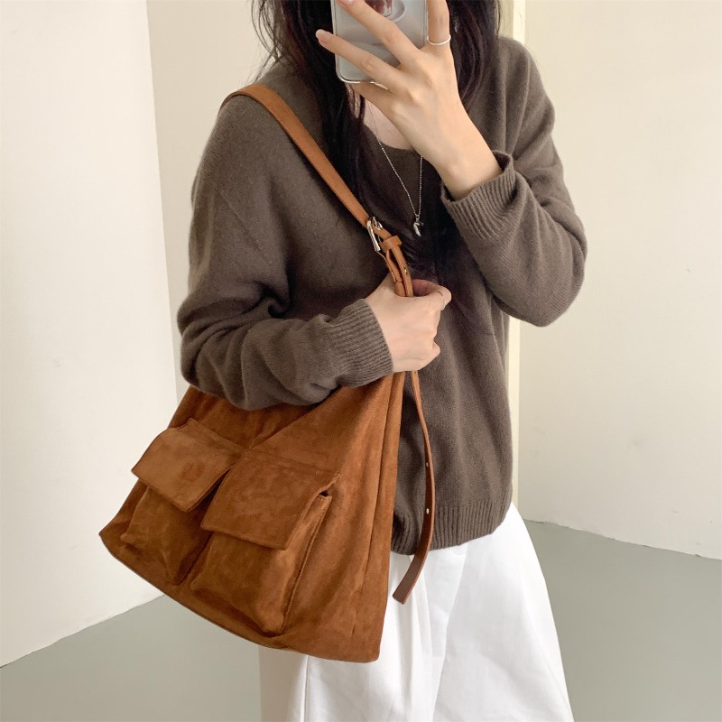 New Frosted Faux Suede Tote Ba - đánh giá và giá Bucket Bag Suede