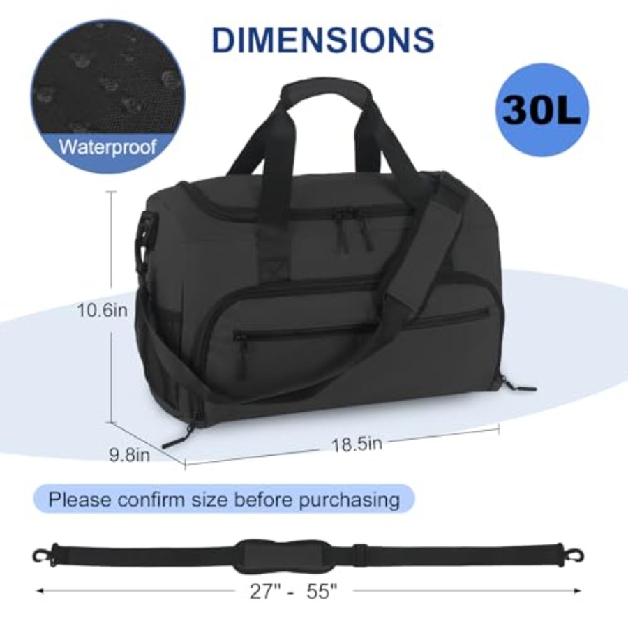 Gym Bag for Men Women, Sports  - đánh giá và giá Weekender Bag Duffle