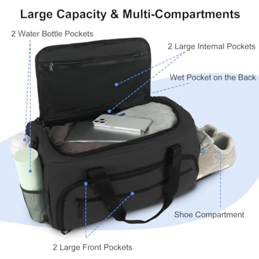 Gym Bag for Men Women, Sports  - đánh giá và giá Weekender Bag Duffle