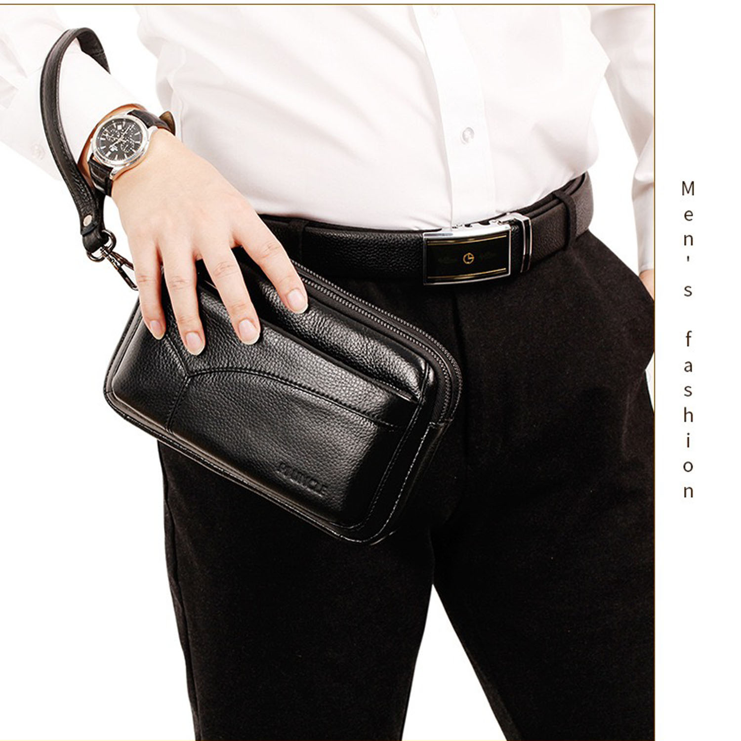 Men's Genuine Leather Fashion  - đánh giá và giá Wristlet Wallet Zipper