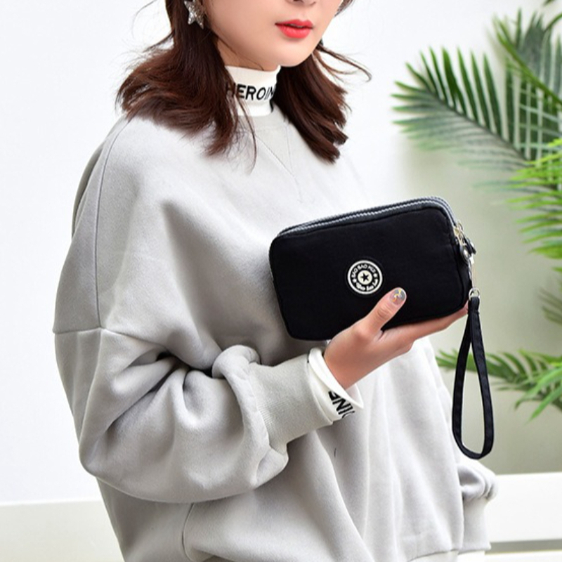 Stylish Floral Print Multi-Zip - đánh giá và giá Wristlet Wallet Zipper