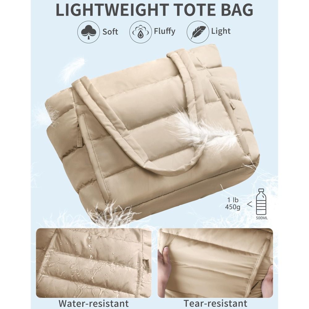 Large Capacity Puffer Tote Bag - đánh giá và giá Accordion Wallet Zip