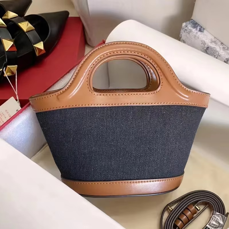 Woven Straw Mini Tote Bag for  - đánh giá và giá Bucket Bag Suede